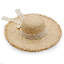 Carica l&#39;immagine nel visualizzatore di Gallery, Cappello in paglia donna modello panama Floppy Hat morbido fiocco solare casual