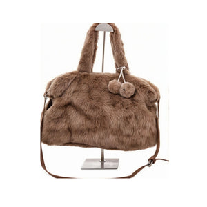 Borsa pelosa pelo eco pelliccia morbida shopping bauletto nuova spalla tracolla