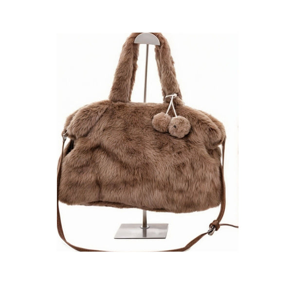 Borsa pelosa pelo eco pelliccia morbida shopping bauletto nuova spalla tracolla