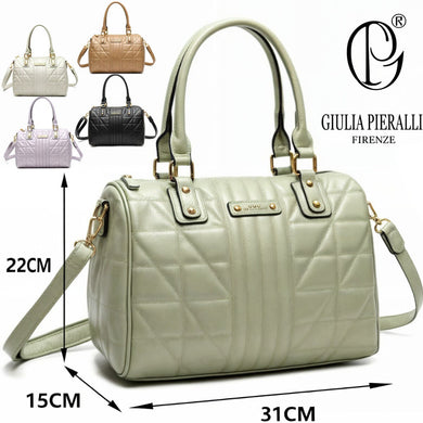 Borsa bauletto donna firmata Giulia Pieralli baule trapuntato tracolla griffata