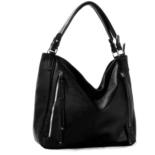 Borsa shop donna lucida mono manico hobo elegante sacco shopping zip grande