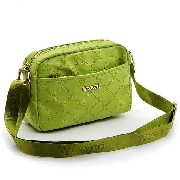 2in1 Borsa + Borsetta Firmata YYcoveri verde Donna fantasia logo Tracolla nuova