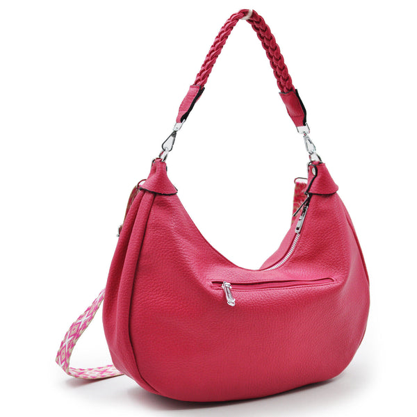 Borsa Sweat years donna pelle secchio hobo capiente sacco trapuntata comoda rosa