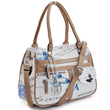 Carica l&#39;immagine nel visualizzatore di Gallery, Borsa bauletto tasche moda donna firmata GM pelle baule fiori floreale farfalle