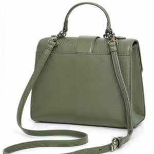 GM Borsa cuore donna bauletto baule pelle rigida piccola verde signora elegante