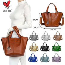 Carica l&#39;immagine nel visualizzatore di Gallery, Borsa donna  grande pelle monospalla sacco hobo tracolla 3 tasche sweet years