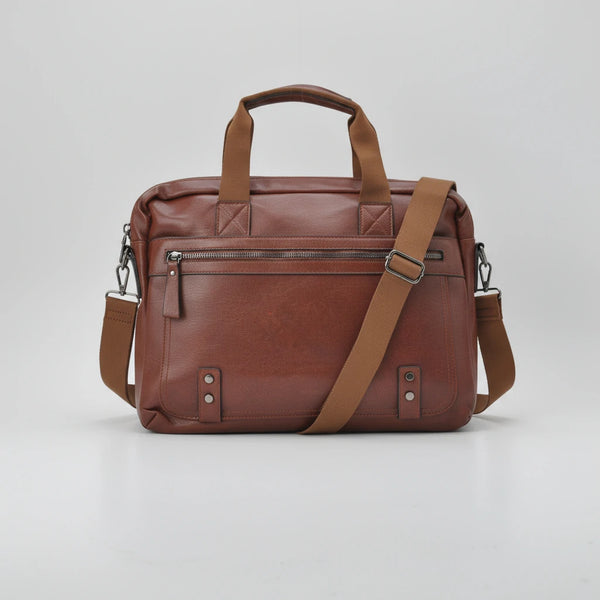 Borsa unisex firmato B. Cavalli Cartella Tracolla in simil pelle nuovo ufficio Marrone — Ventiquattrore Casual Business