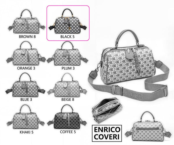 ENRICO COVERI Borsa bauletto capiente baule cinghia donna tracolla fantasia moda