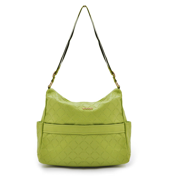 2in1 Borsa + Borsetta Firmata YYcoveri verde Donna fantasia logo Tracolla nuova