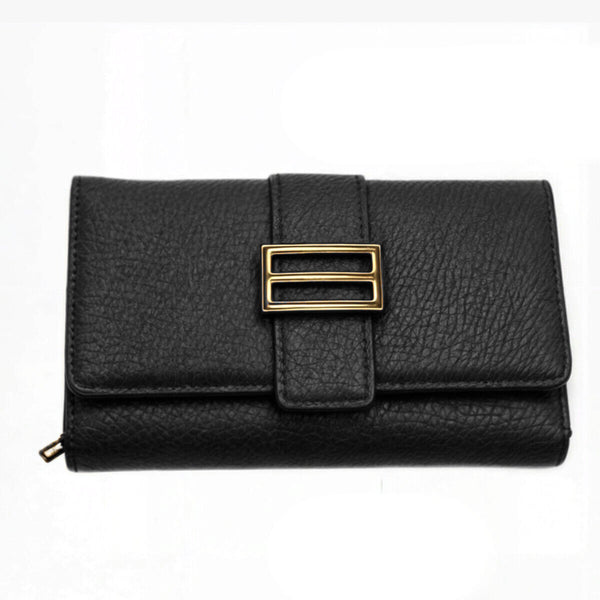 Portafoglio gm tasche pelle elegante donna pelle carte cerniera trifold vintage