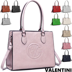 Borsa VALENTINI firmata nuova spalla bauletto rigida tracolla logo 3d V nuova