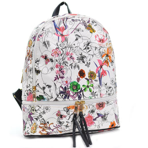 GM Zaino zainetto pelle colorato fantasia casual fiori fiorata casual passeggio