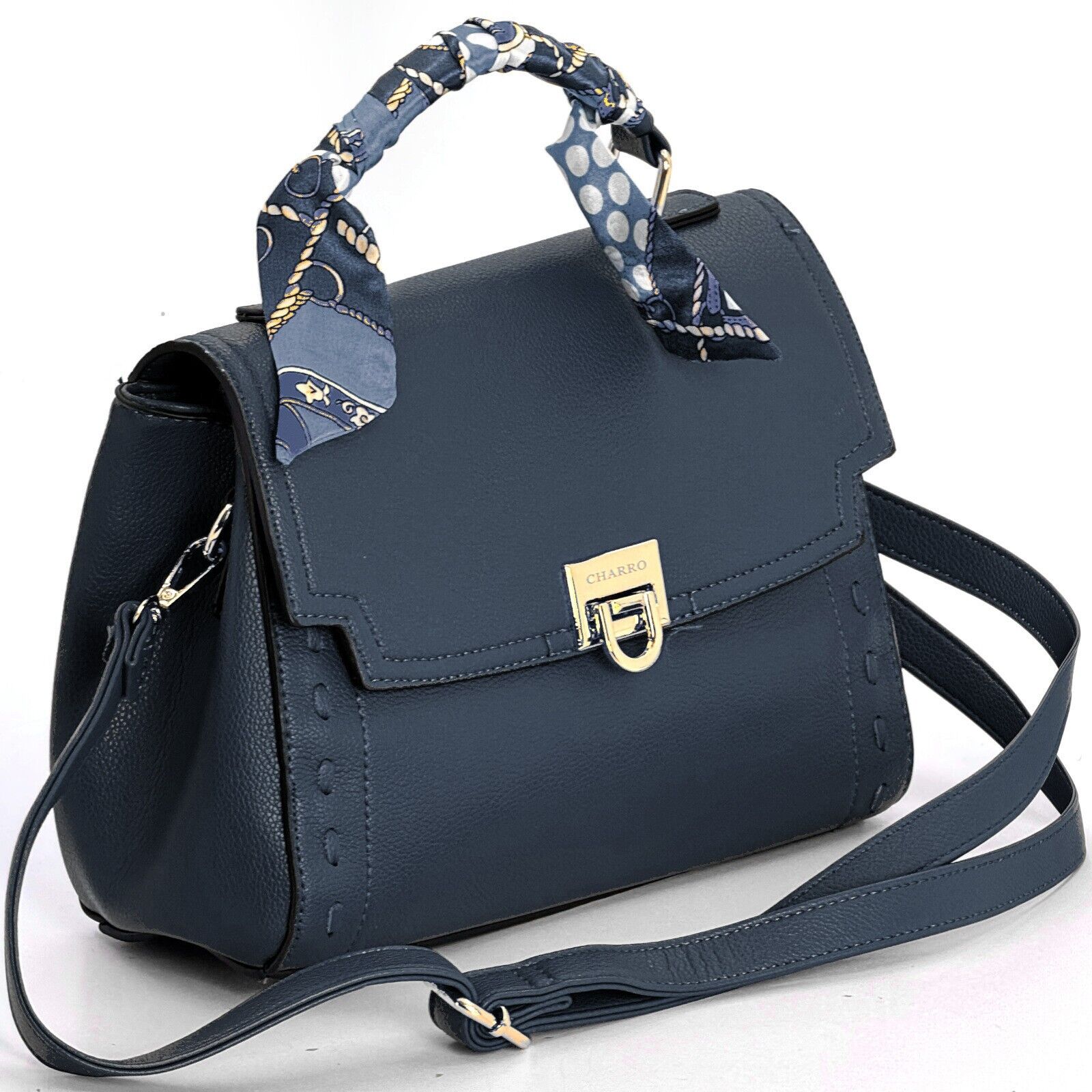 Borsa Charro FOULARD strutturata bauletto manico vintage spalla donna