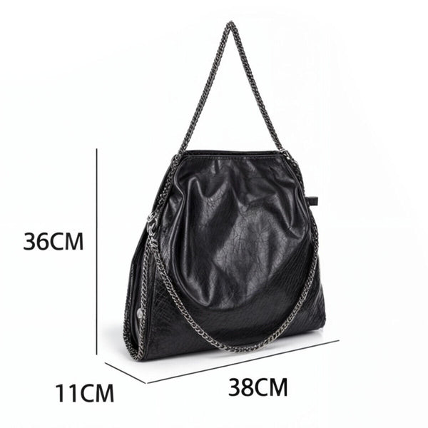 Borsa Galander donna lucida mono manico hobo elegante sacco shopping catene