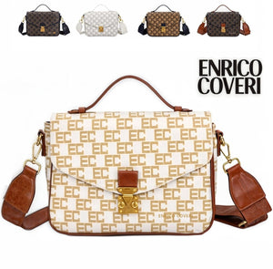 Borsetta ENRICO COVERI originale fantasia beige piccola tracolla passeggio