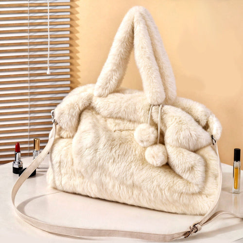 Borsa pelosa pelo eco pelliccia morbida shopping bauletto nuova spalla tracolla