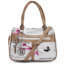 Carica l&#39;immagine nel visualizzatore di Gallery, Borsa bauletto tasche moda donna firmata GM pelle baule fiori floreale farfalle