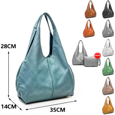 borsa donna sacco hobo pelle grande spalla grande morbida capiente nuova omaggio