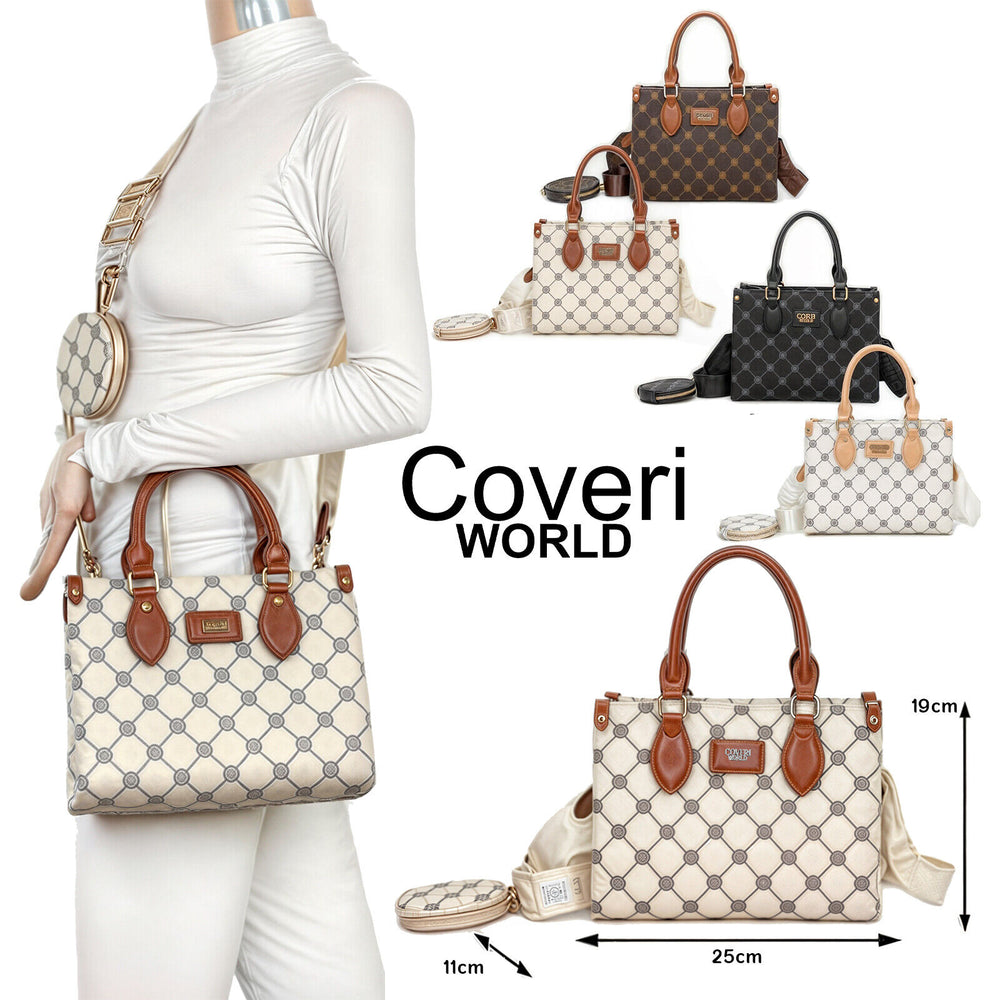 World COVERI borsa shopping logo elegante rigida passeggio fantasia borsetta