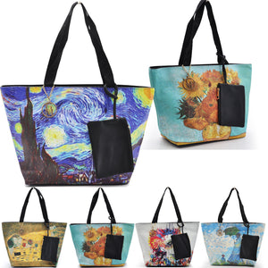 GM borsa shopping fantasia dipinto Vincent Van Gogh Notte stellata klimt ADELE