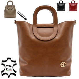 Borsa shopping sacco VERA PELLE DOLLARO donna zip semplice casual passeggio