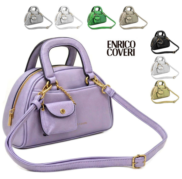 Borsa firmata ENRICO COVERI borsetta piccola + pochette elegante nuova tracolla