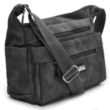 Carica l&#39;immagine nel visualizzatore di Gallery, Borsa firmata CHARRO multi tasche donna zip tracolla unica tinta PELLE JEANS