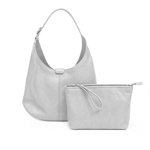 Borsa monomanico + pochette firmata Regina scherker pelle casual spalla hobo