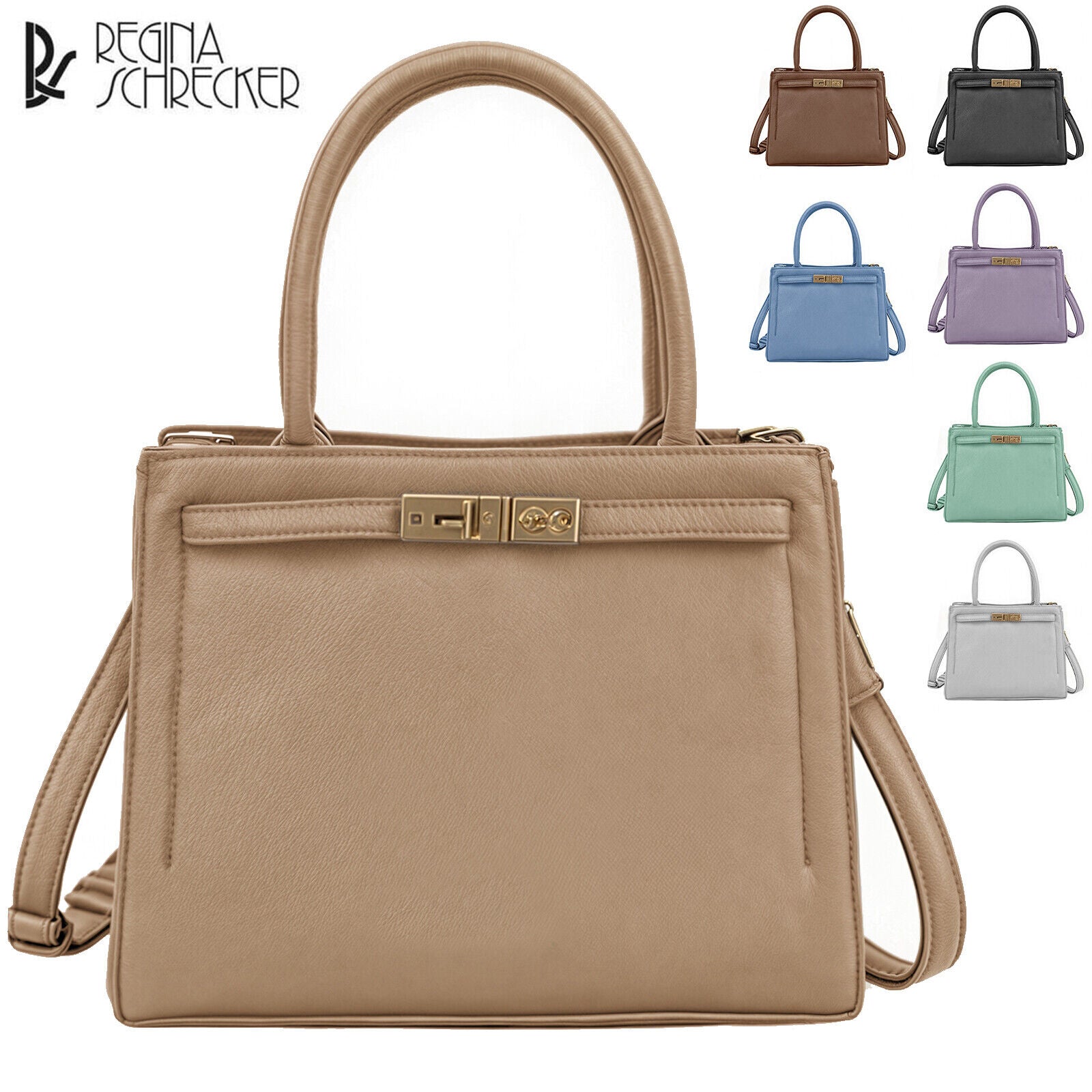 Borsa donna firmata REGINA SCHRECKER pelle bauletto rigida baule traco Gyoiamea