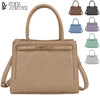 Borsa donna firmata REGINA SCHRECKER pelle bauletto rigida baule tracolla nuova