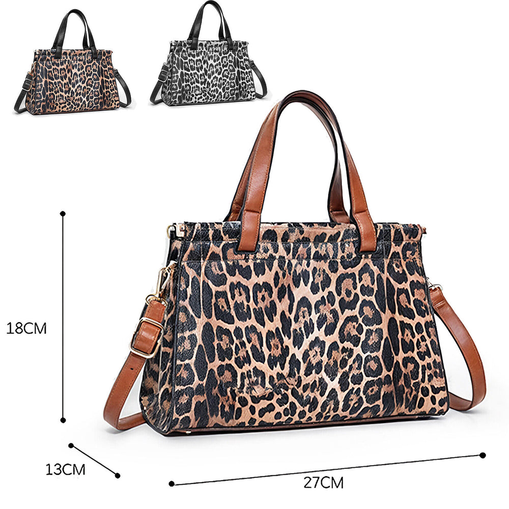 Borsa donna shopping fantasia leopardata tigrata animalier maculata capiente