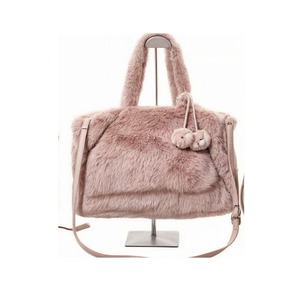 Borsa pelosa pelo eco pelliccia morbida shopping bauletto nuova spalla tracolla