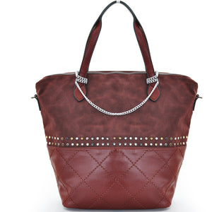 GM Borsa sacco SHOPPING SHOPPER moda firmata originale donna pelle borchie nuova