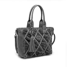 Carica l&#39;immagine nel visualizzatore di Gallery, shop trapuntato artigianale ricamo coveri shopping spalla elegante borsa donna