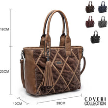 Carica l&#39;immagine nel visualizzatore di Gallery, shop trapuntato artigianale ricamo coveri shopping spalla elegante borsa donna