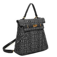 Carica l&#39;immagine nel visualizzatore di Gallery, ENRICO COVERI zaino borsa 2in1  jeans donna tante zip multi tasche casual casual