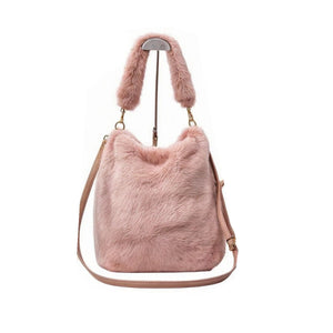 Borsa pelosa pelo eco pelliccia morbida sacco semplice spalla hobo tracolla