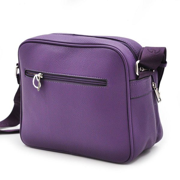 Borsa tracolla giornaliera Valentini casual grande capiente multi tasche viola