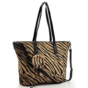 Borsa donna shopping fantasia leopardata tigrata animalier sportiva capiente new