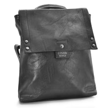 Carica l&#39;immagine nel visualizzatore di Gallery, 2in1 Borsa a zaino zainetto nero coveri pelle donna collezione nuovo particolare