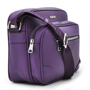 Borsa tracolla giornaliera Valentini casual grande capiente multi tasche viola