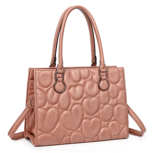 Borsa donna Gyoiamea pelle bauletto rigida baule shopper pelle trapuntata cuori