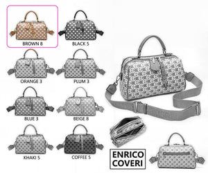 ENRICO COVERI Borsa bauletto capiente baule cinghia donna tracolla fantasia moda