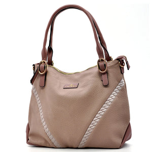 CHARRO - Borsa shopping a spalla grande tracolla casual simil pelle venata intreccio nuova