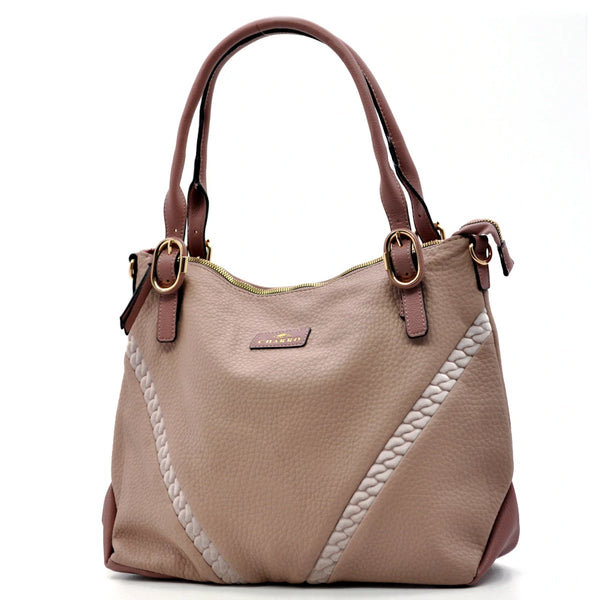 CHARRO - Borsa shopping a spalla grande tracolla casual simil pelle venata intreccio nuova