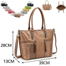 Carica l&#39;immagine nel visualizzatore di Gallery, pitonato borsa set 2 pezzi maculato classica shopping spalla donna tracolla