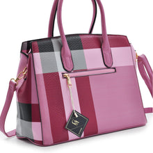 Carica l&#39;immagine nel visualizzatore di Gallery, Borsa bauletto donna fantasia tartan check casual lucchetto tracolla rigida