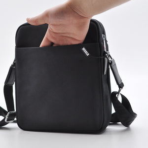 Borsello uomo firmato COVERI nero tasche tessuto tecnico nylon passeggio nuovo