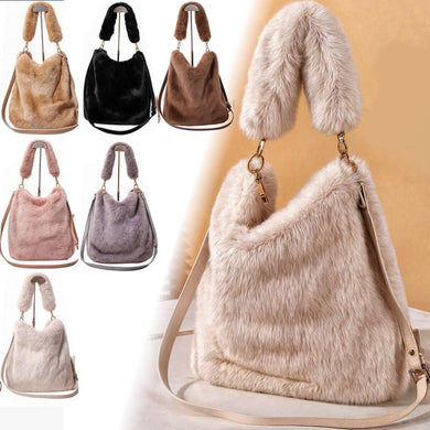 Borsa pelosa pelo eco pelliccia morbida sacco semplice spalla hobo tracolla