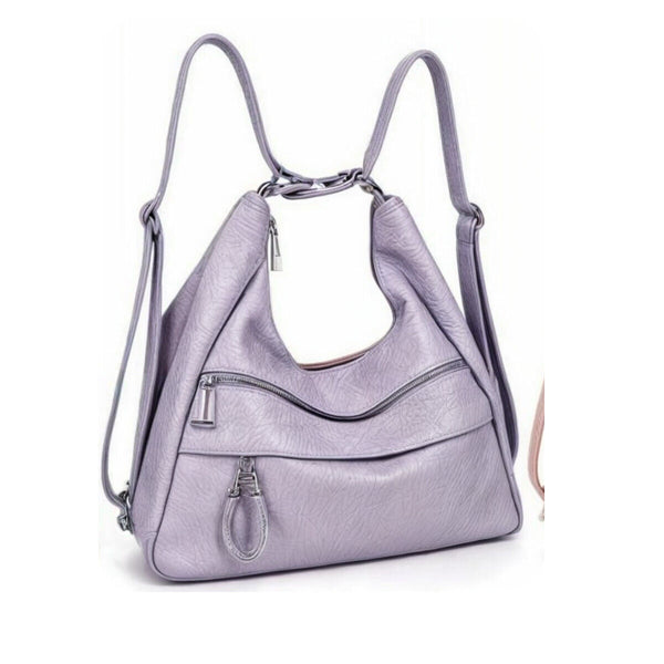 Borsa zaino 2in1 similpelle sportiva morbida sacco passeggio giornaliera morbida